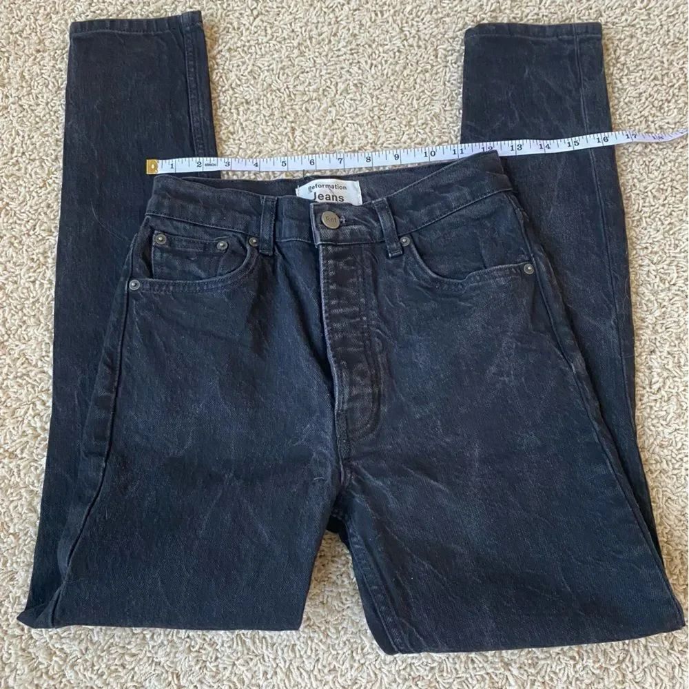 Reformation Serena High Skinny Crop Jeans Black size 26